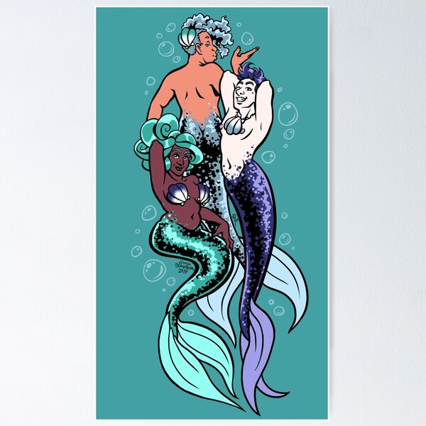 Item preview, Pride Merfolk Trio (Oriented AroAce) designed and sold by SonjaArts.