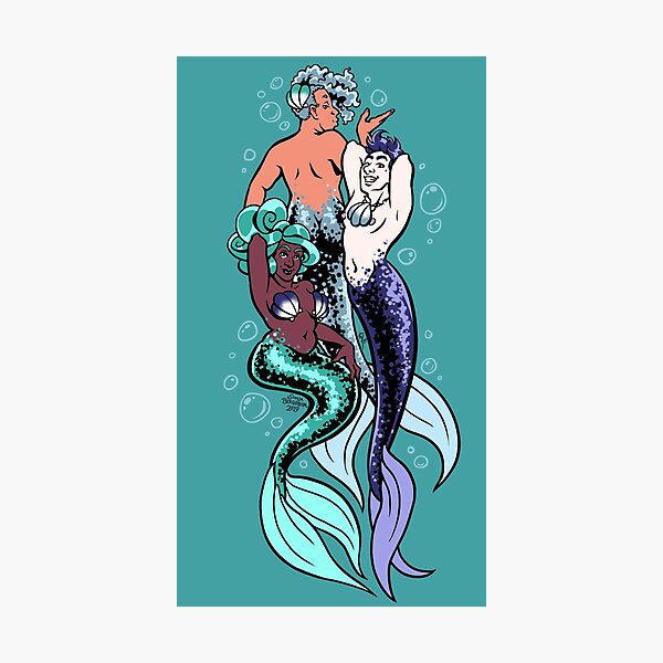 Item preview, Pride Merfolk Trio (Oriented AroAce) designed and sold by SonjaArts.