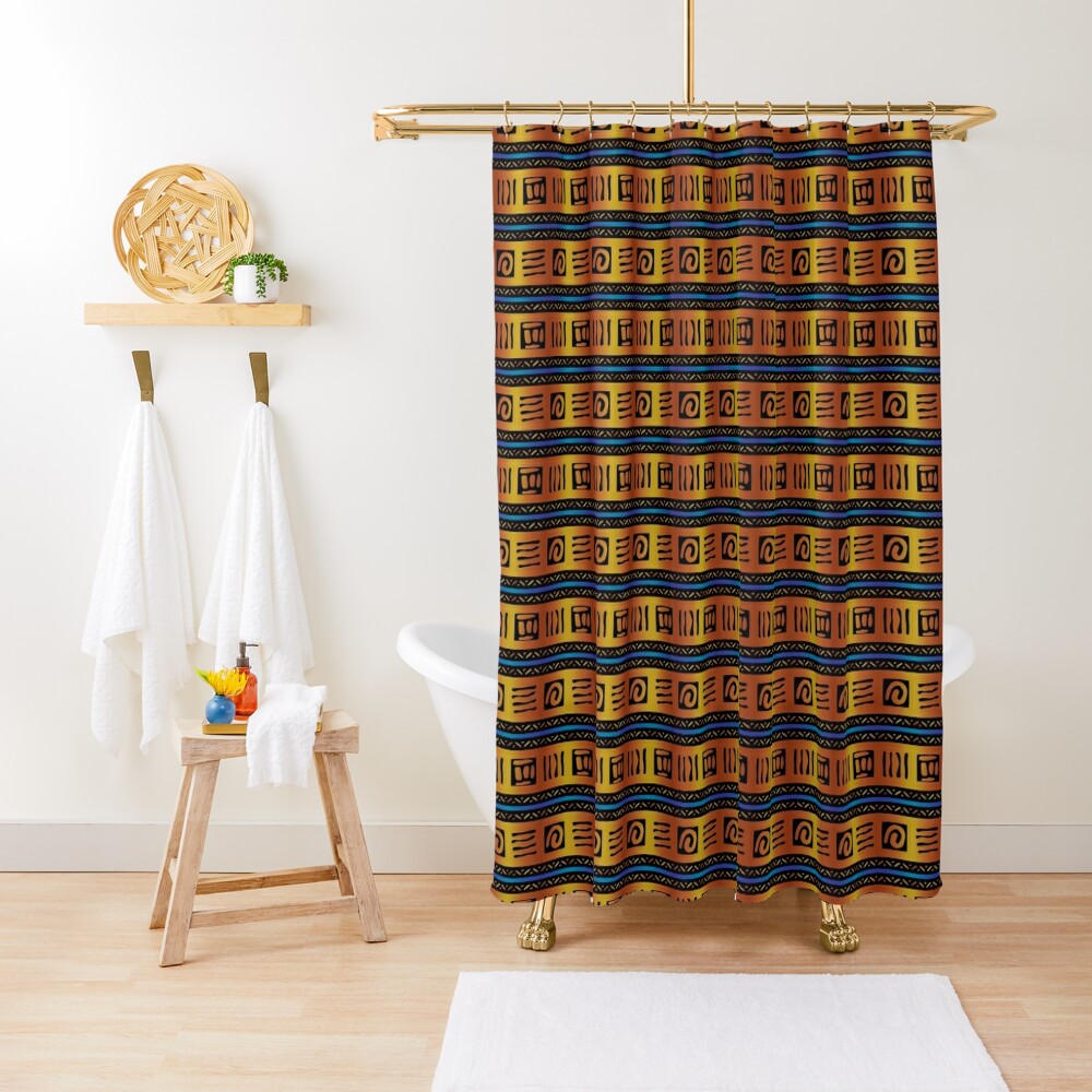 "African Tribal Block Print" Shower Curtain by VintageStyle | Redbubble