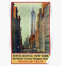 New York Vintage Travel Poster Restored Poster