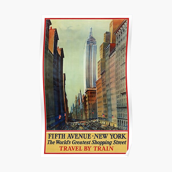 New York Vintage Travel Poster Restored Poster