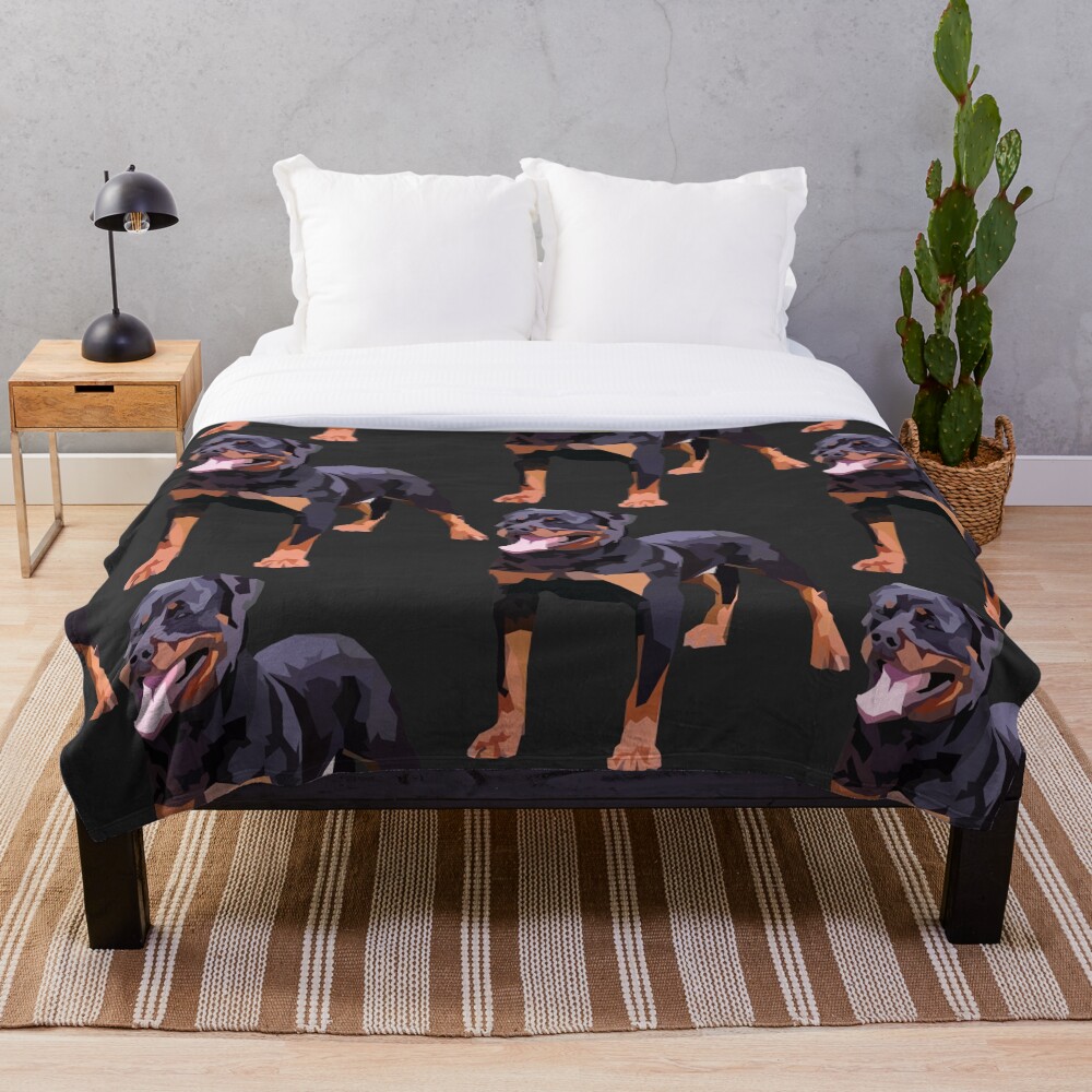 "Rottweiler" Throw Blanket by IIsEggs Redbubble