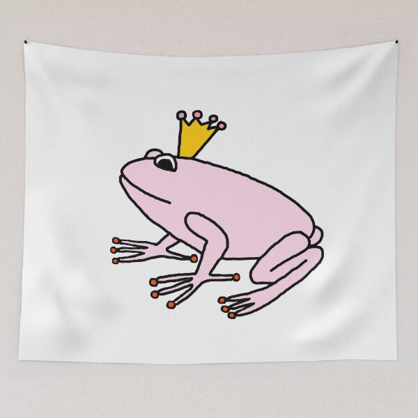 Item preview, Pink Frog Wearing Crown on a transparent background designed and sold by ellenhenry.