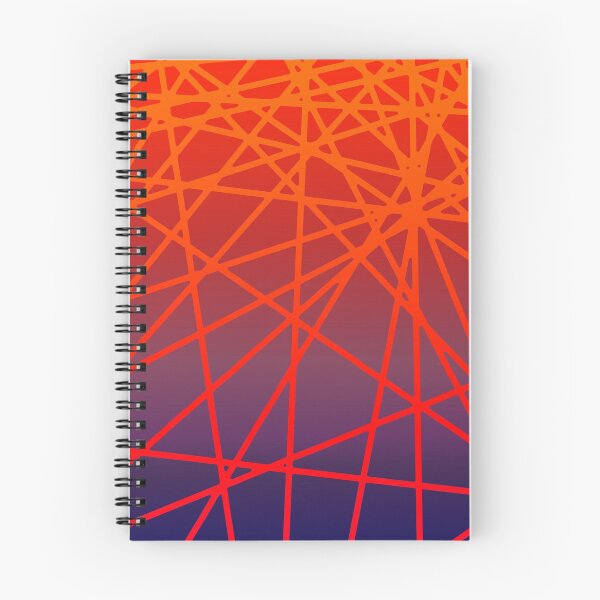 Aperçu de l'œuvre lignes - motif géométrique - rouge néon et bleu créée et vendue par He-Be.