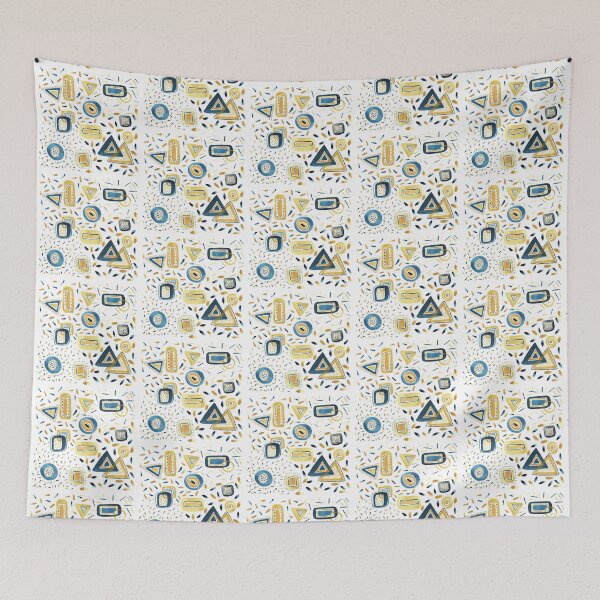 Item preview, Blue and gold abstract background designed and sold by Azyrielle.