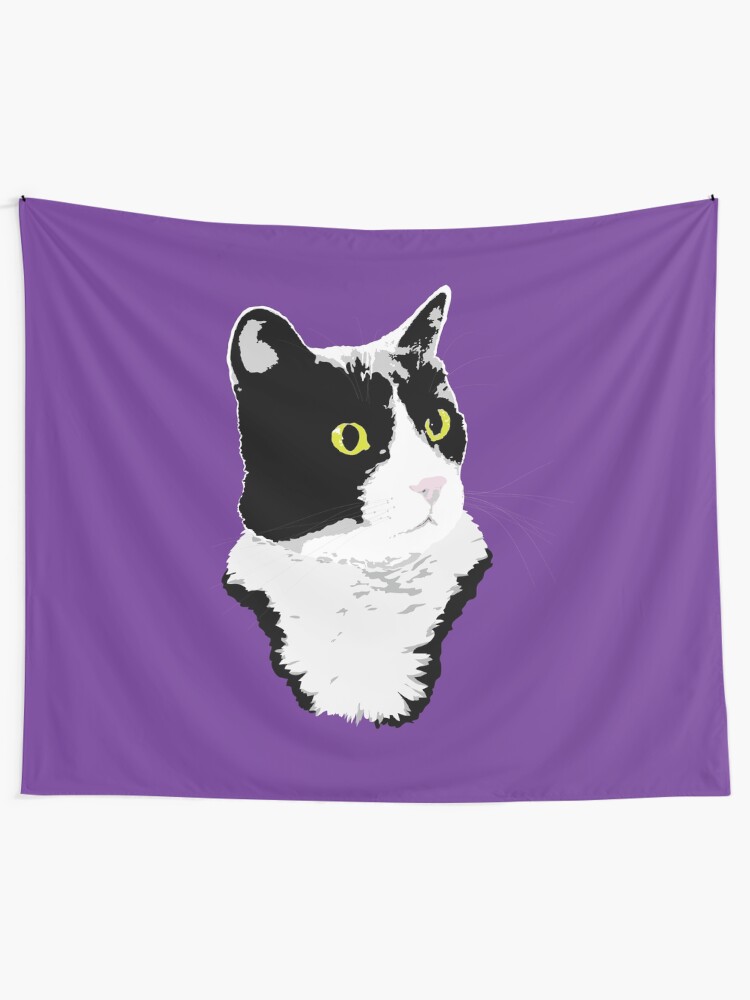 Alternate view of Regal Tuxedo Kitty Tapestry