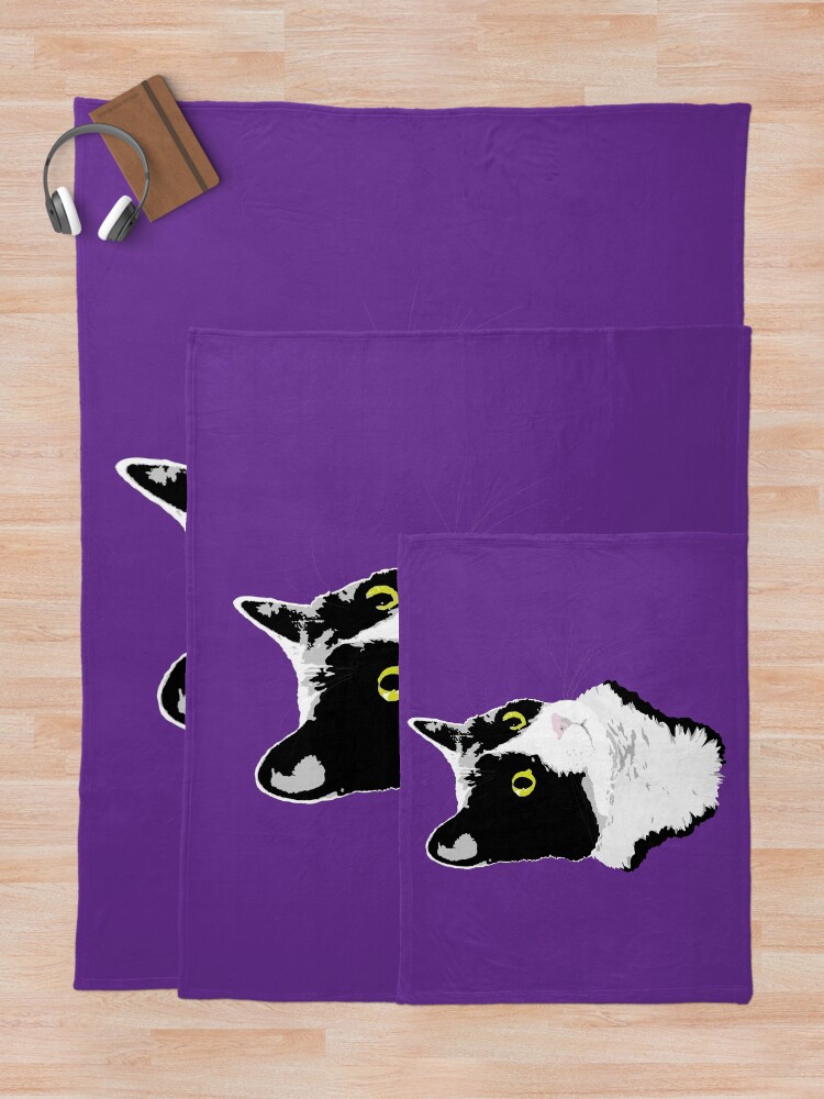 Alternate view of Regal Tuxedo Kitty Throw Blanket