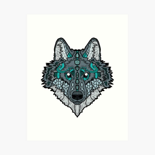 Norse Wolf Color Art Print