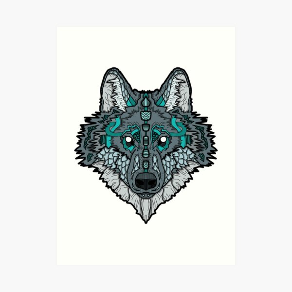 Norse Wolf Color Art Print