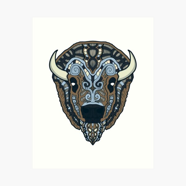 Norse Bison Color Art Print