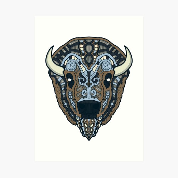 Norse Bison Color Art Print
