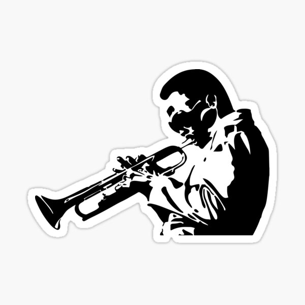 Miles Davis III Playing his Trumpet Artwork for Tshirts, Posters, Prints, Men, Women, Kids Sticker