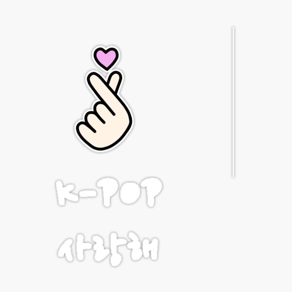 Korean Finger Heart BTS K-Pop Bumper Sticker - 5 Inch Vinyl Decal For Cars & Laptops