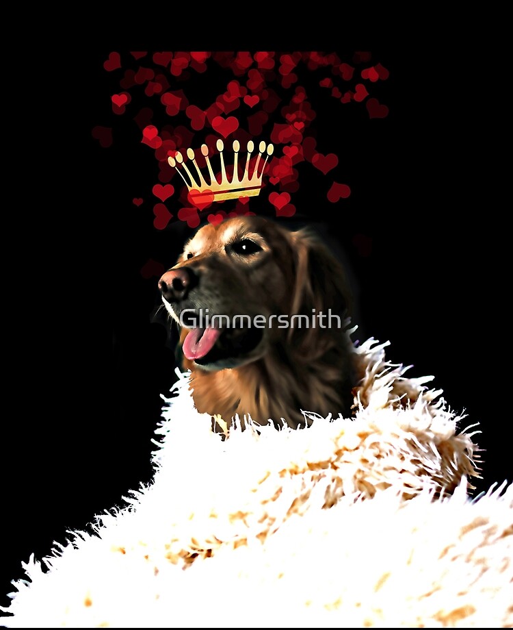 Royal Love Pup Golden Retriever Crown Of Hearts Ipad Case Skin By Glimmersmith Redbubble