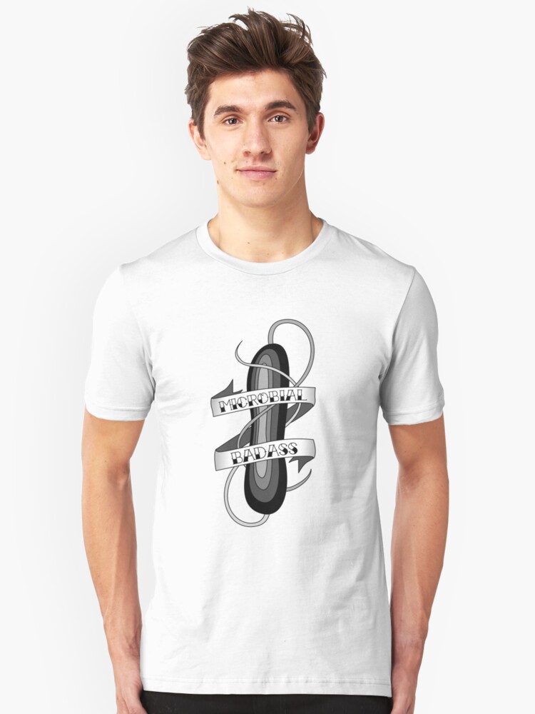Alternate view of Microbial Badass Tattoo - black and white Slim Fit T-Shirt