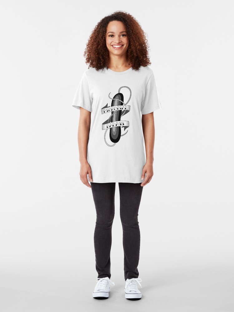 Alternate view of Microbial Badass Tattoo - black and white Slim Fit T-Shirt