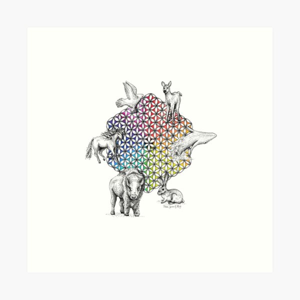Flower of Life Totem Art Print