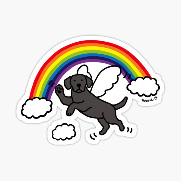 Flying Black Labrador Angel Sticker