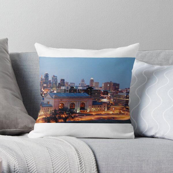 KC Skyline by J. Alexander Greenwood Throw Pillow