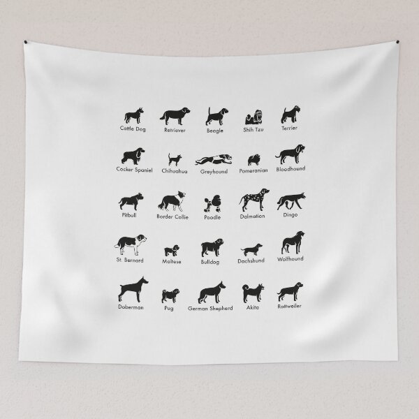 Item preview, 25 Dog Breeds in Silhouette Icons with Breed Names designed and sold by ByMaSOLE.
