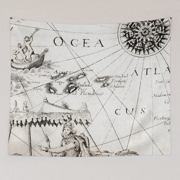 Item preview, Antique map sepia compass rose close up crop designed and sold by Glimmersmith.