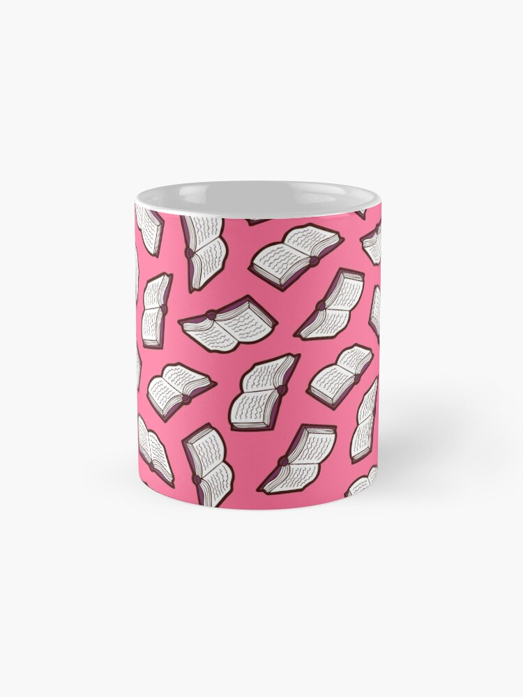 Alternate view of Bookish Reading Pattern in Pink Mug