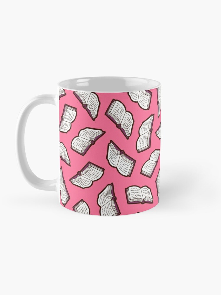 Alternate view of Bookish Reading Pattern in Pink Mug