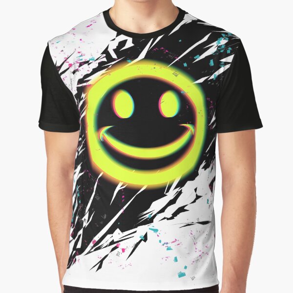 Smiley rave acid neon 80s 90s music emoji Graphic T-Shirt