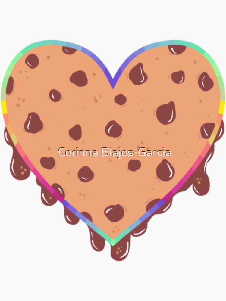 "Chocolate Chip Cookie Heart " Sticker for Sale by RinnaMonster13