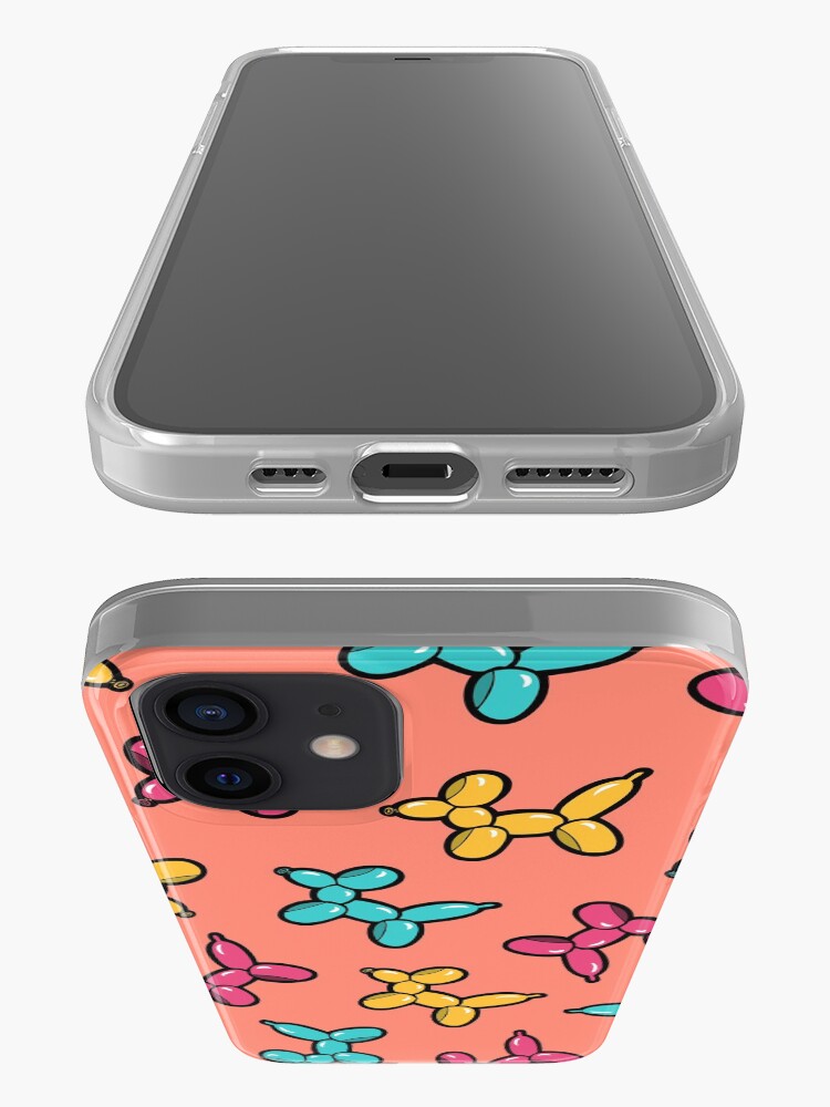 Alternate view of Balloon Animal Dogs Pattern in Coral iPhone Case & Cover