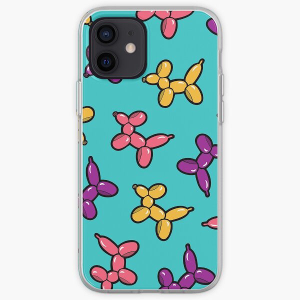 Balloon Animal Dogs Pattern in Blue iPhone Soft Case