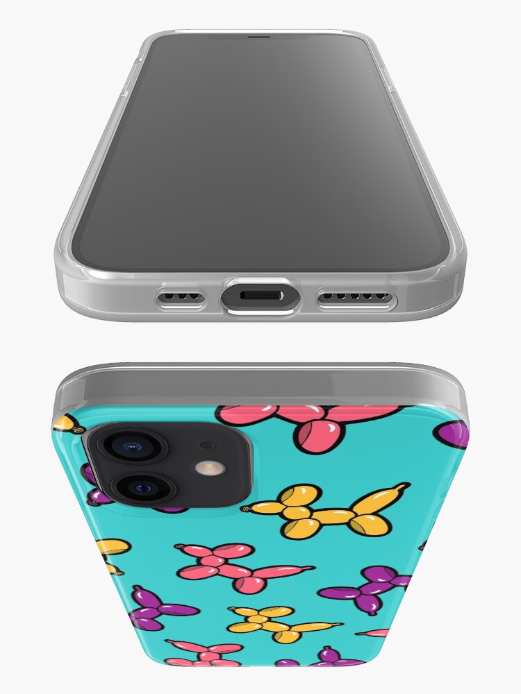 Alternate view of Balloon Animal Dogs Pattern in Blue iPhone Case & Cover