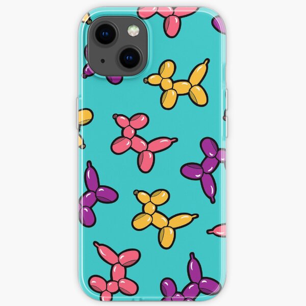 Balloon Animal Dogs Pattern in Blue iPhone Soft Case