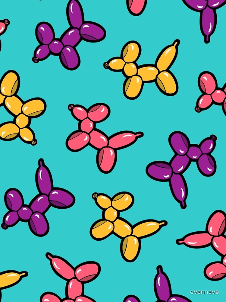 Balloon Animal Dogs Pattern in Blue by evannave