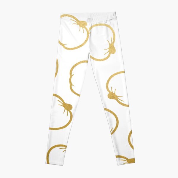 Gold and White Pumpkin Pattern Leggings
