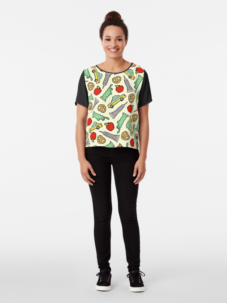 Alternate view of New York, New York Pattern Chiffon Top