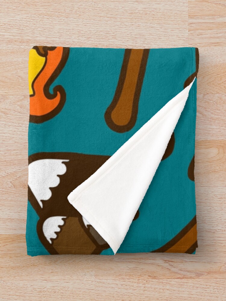 Alternate view of Camping is Cool Pattern Throw Blanket