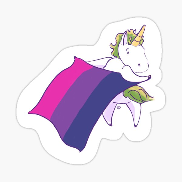 Unicorn's Bi Flag is Proudly Flying! Sticker