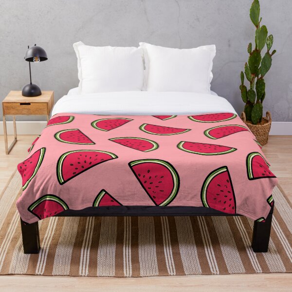 Watermelon Pattern in Pink Throw Blanket