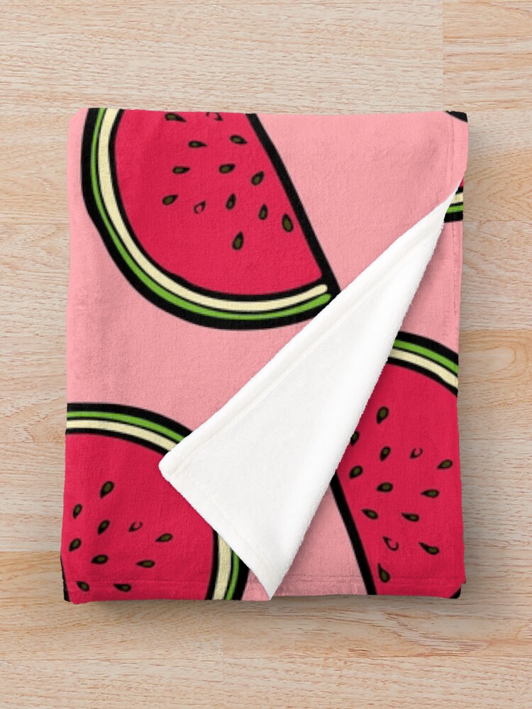 Alternate view of Watermelon Pattern in Pink Throw Blanket
