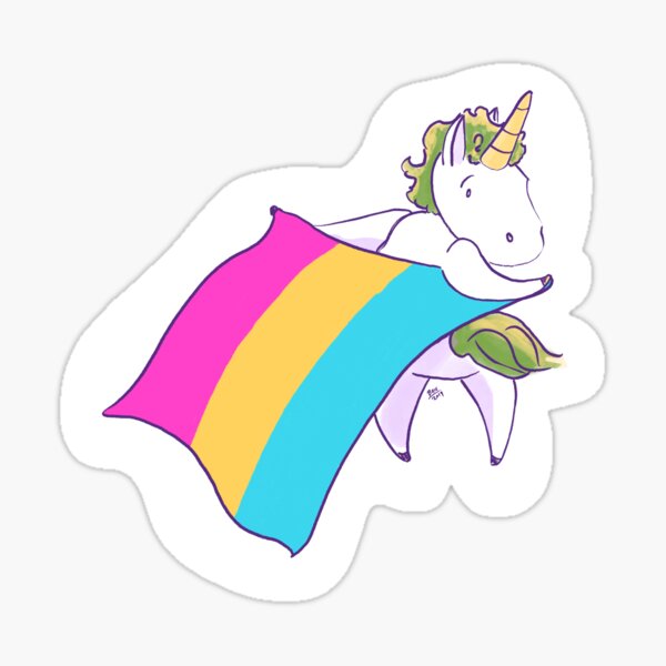 Unicorn's Pan Flag is Proudly Flying! Sticker
