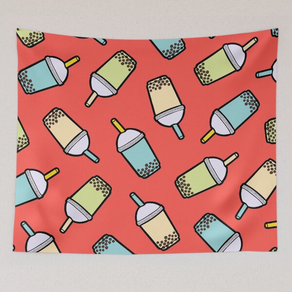 Item preview, Bubble Tea Pattern in Red designed and sold by evannave.