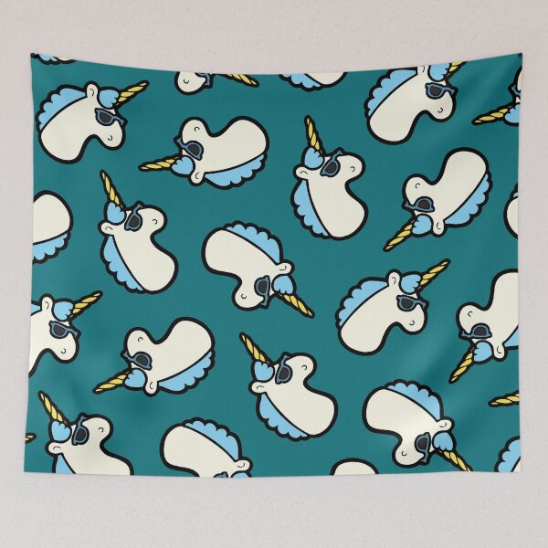 Item preview, Unicorns Are Cool Pattern - Blue designed and sold by evannave.