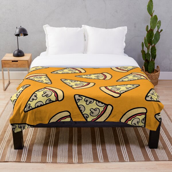 Mushroom Pizza Pattern Throw Blanket