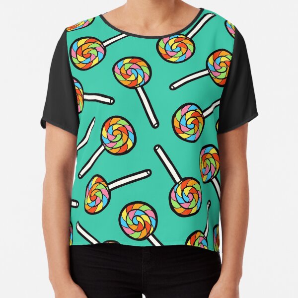 Rainbow Lollipop Pattern Chiffon Top
