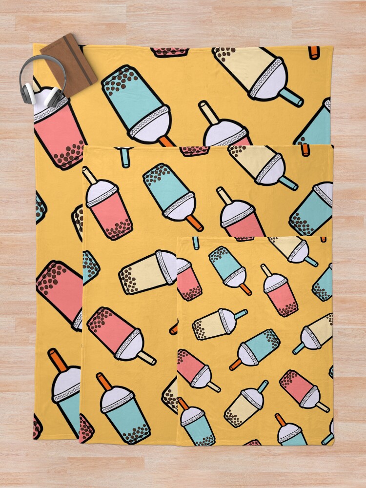 Alternate view of Bubble Tea Pattern Throw Blanket
