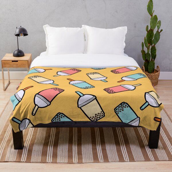 Bubble Tea Pattern Throw Blanket