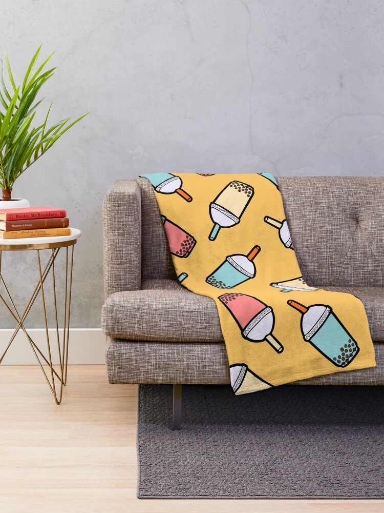 Alternate view of Bubble Tea Pattern Throw Blanket