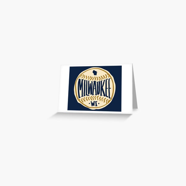 Artikel-Vorschau von Milwaukee Wisconsin handgezeichnetes Baseball-Typografie-Design, designt und verkauft von thegoodwordsco.