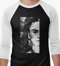 Black And White Frida Kahlo by Sharon Cummings Men's Baseball ¾ T-Shirt